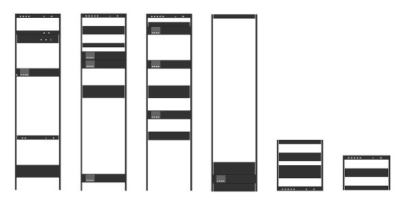 A screenshot of a 3D datacenter rack containing various servers and connections
