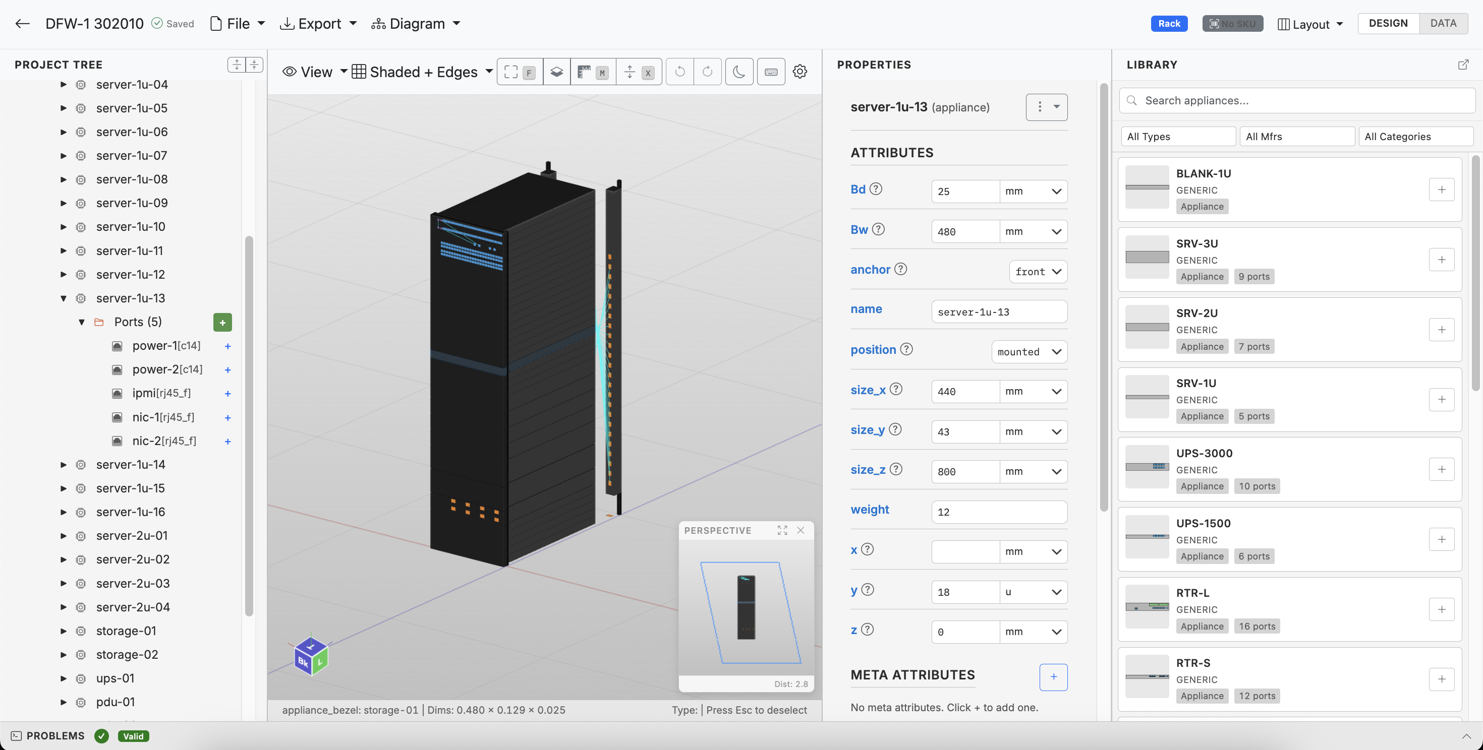 OpenRack cloud-based rack CAD editor